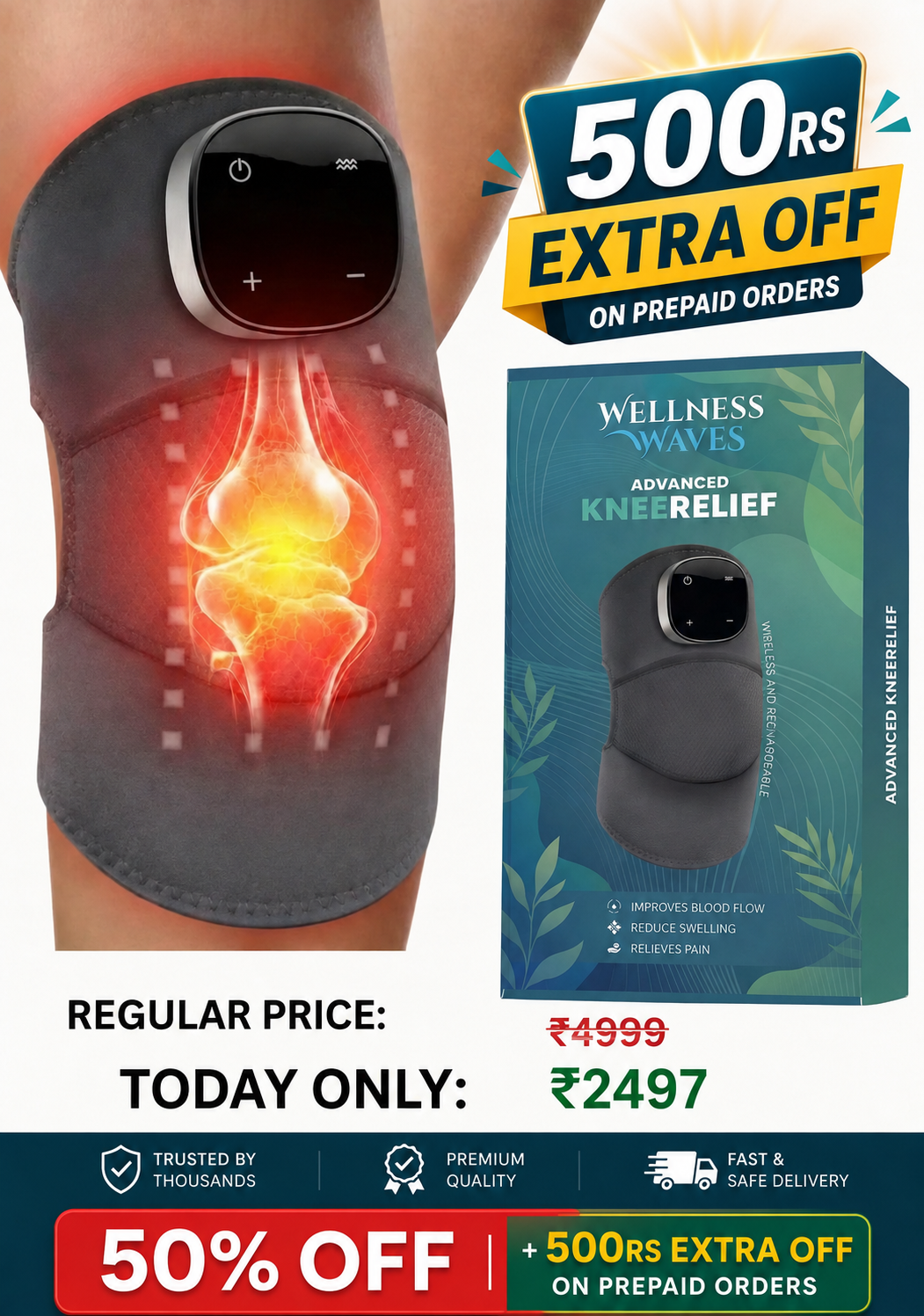 Wellness Waves EFSMT Knee Massager
